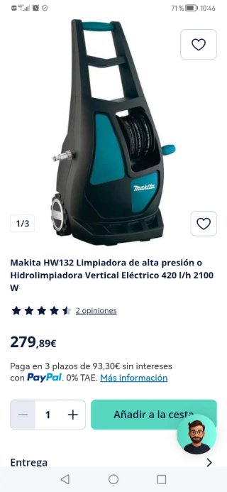 Hidrolavadora makita de 140 bar.