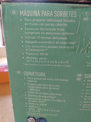 Máquina para hacer sorbetes y helados