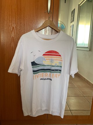 Camiseta Jack & Jones Talla M Estampado Playa