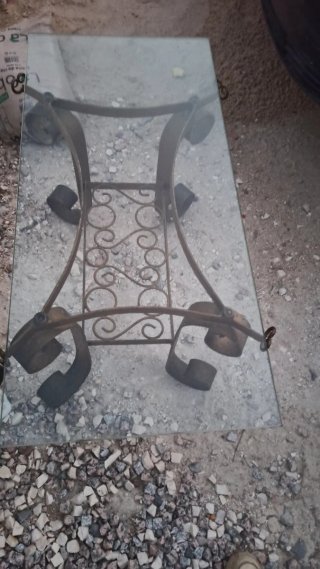 Mesa de centro hierro forjado y cristal