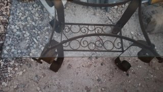 Mesa de centro hierro forjado y cristal