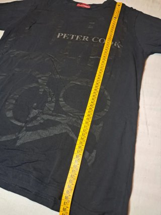 Camiseta Peter Cook Negra Estampada Talla M/L