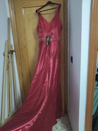 Vestido fiesta rojo talla 40