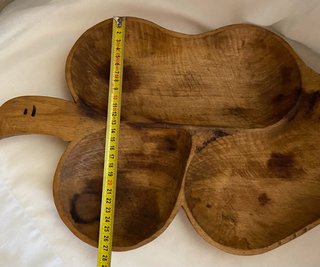 Vassoio svuota tasche in legno scavato vintage