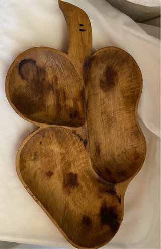 Vassoio svuota tasche in legno scavato vintage