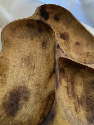 Vassoio svuota tasche in legno scavato vintage