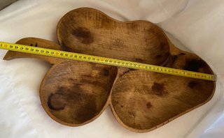 Vassoio svuota tasche in legno scavato vintage