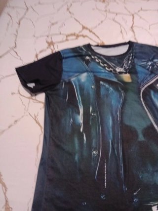 Camiseta Estampada Chaqueta Motorista Talla XL