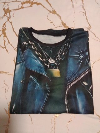 Camiseta Estampada Chaqueta Motorista Talla XL