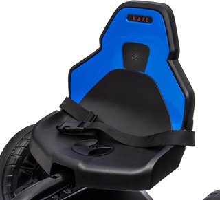 Go Kart a Pedali para Niños de 3-8 Años con Asiento Ajustable en 4 Posiciones y Ruedas de EVA, 100X58X58.5 Cm, Azul y Negro