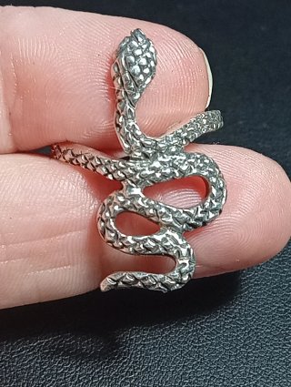 Anillo Serpiente Plata de Ley