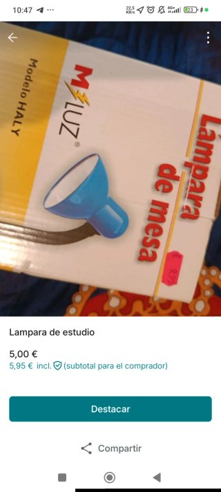 Lámpara de mesa M/LUZ HALY azul