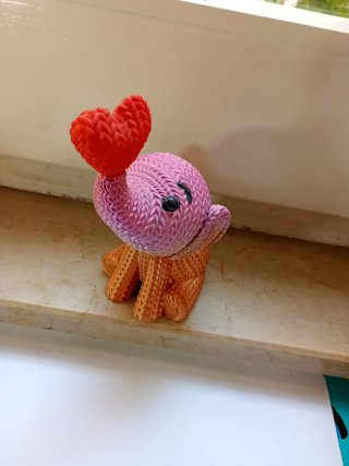 Elefantino 3D cuore rosso 20cm di altezza