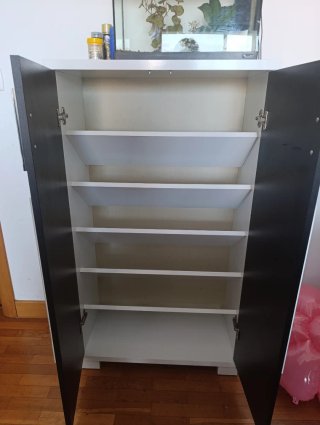 Mueble Zapatero Negro y Blanco