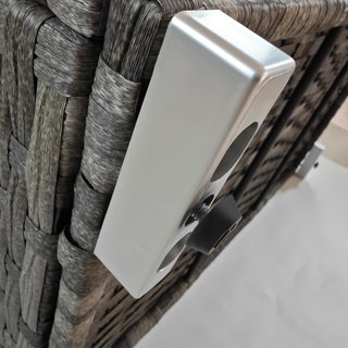 Baúl De Jardín en Rattan PE, Cofre De Exterior Con Patas Antideslizantes Y Recubrimiento Interno En Tejido Impermeable, 76X45X48Cm, Gris