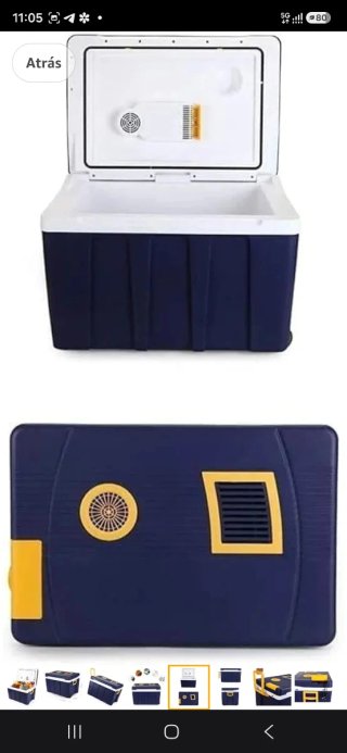 Nevera portátil azul con ruedas