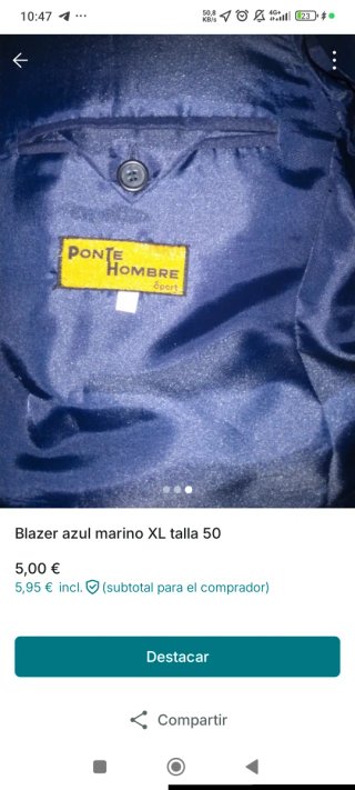 Blazer azul marino XL talla 50