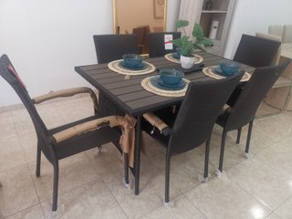 Mesa Terraza Exterior + 6 Sillas