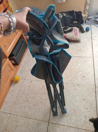 Silla plegable camping azul