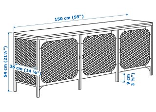 Mueble TV Negro/Marrón 150x36x54cm