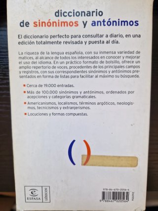 Diccionario de sinónimos y antónimos
