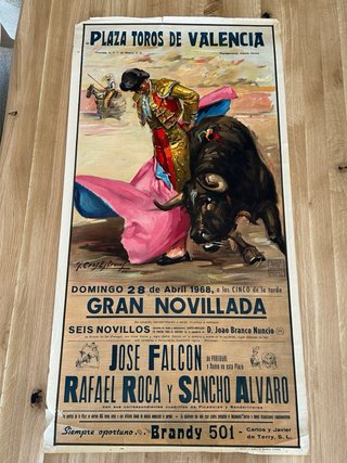 Cartel de Toros Original Valencia 1968