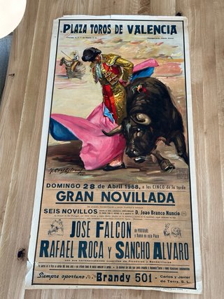 Cartel de Toros Original Valencia 1968