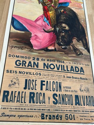 Cartel de Toros Original Valencia 1968