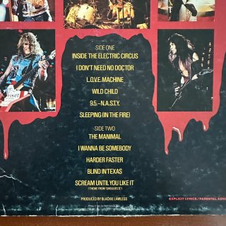 W.A.S.P. Live in the Raw LP Vinile