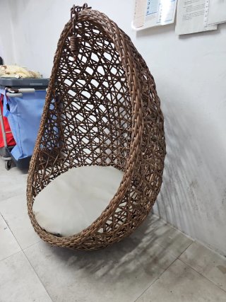 Sillón Huevo Mimbre Colgante
