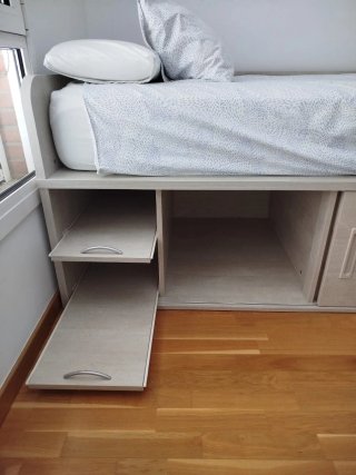 Cama compacta 100x190 cm con cajones