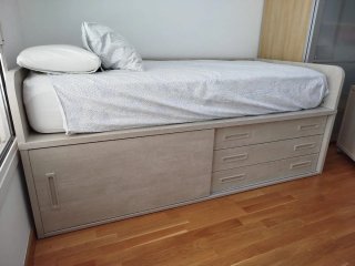 Cama compacta 100x190 cm con cajones