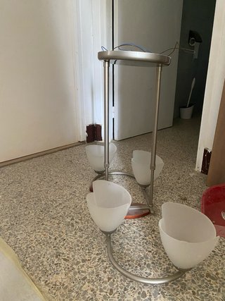 Lámpara de techo moderna metal y madera