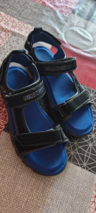 Sandalias Skechers Niños Azul/Negro