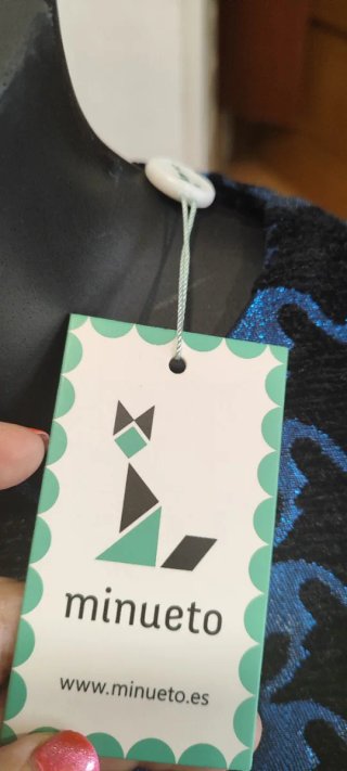 Vestido Minueto Pata de Gallo Eléctrico Talla L