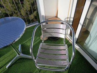 Sillones y mesa 60cm, aluminio exterior e interior