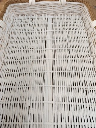 Cesta Mimbre con Cuerda Marrón y Blanca