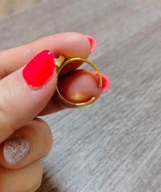 Anello cuore zirconi oro regolabile