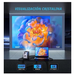 Mini Proyector 4K WiFi 6 1080p 2.4/5G