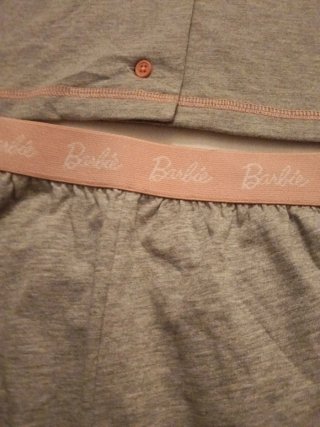Pijama corto gris y rosa