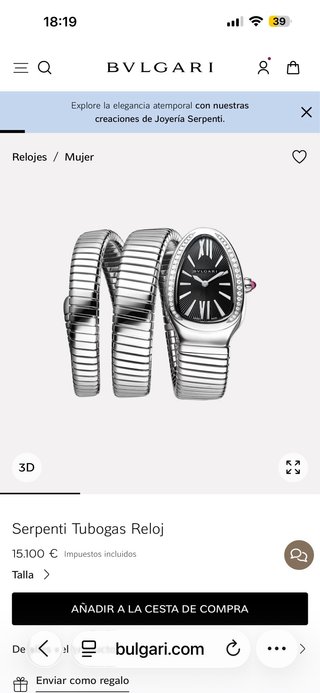 Bulgari Serpenti con diamantes, NUEVO A ESTRENAR