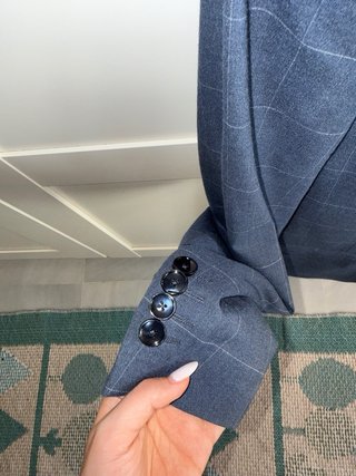 Traje Mango cuadros azul marino talla 44