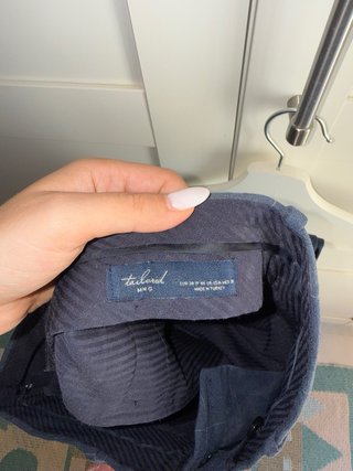 Traje Mango cuadros azul marino talla 44