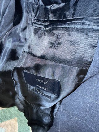 Traje Mango cuadros azul marino talla 44