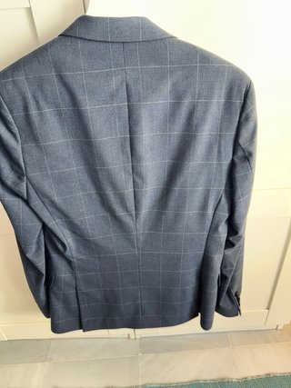 Traje Mango cuadros azul marino talla 44