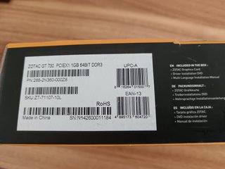 ZOTAC GeForce GT 730 1GB DDR3 64-bit PCIe x1
