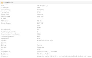 ZOTAC GeForce GT 730 1GB DDR3 64-bit PCIe x1