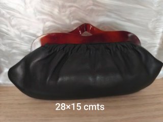 Bolsos de fiesta negro rojo satén y dorado
