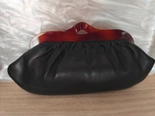 Bolsos de fiesta negro rojo satén y dorado