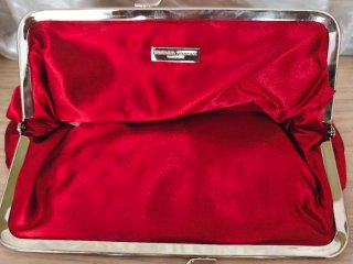Bolsos de fiesta negro rojo satén y dorado